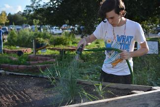 Student at the garden